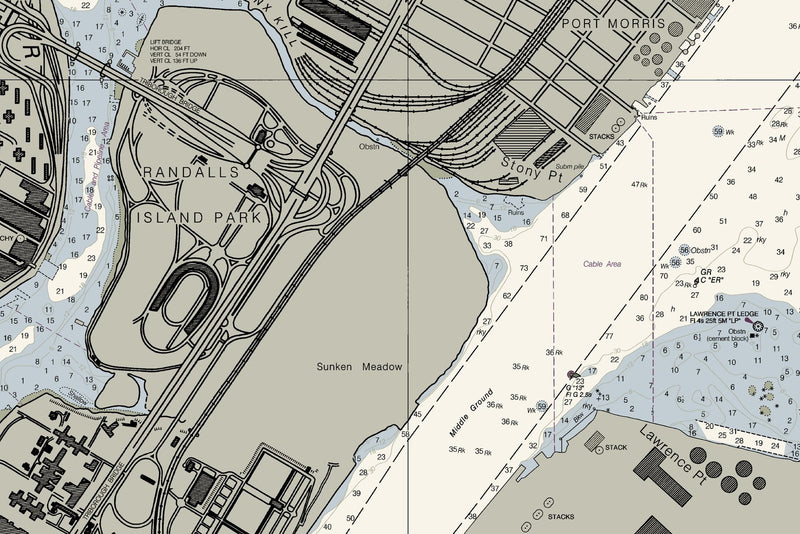 East River Tallman Island to Queensboro Bridge — print detail 1