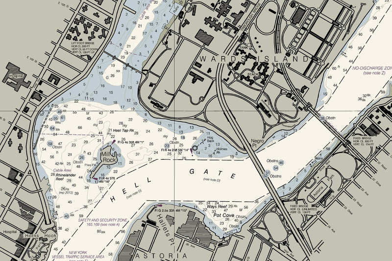 East River Tallman Island to Queensboro Bridge — print detail 2