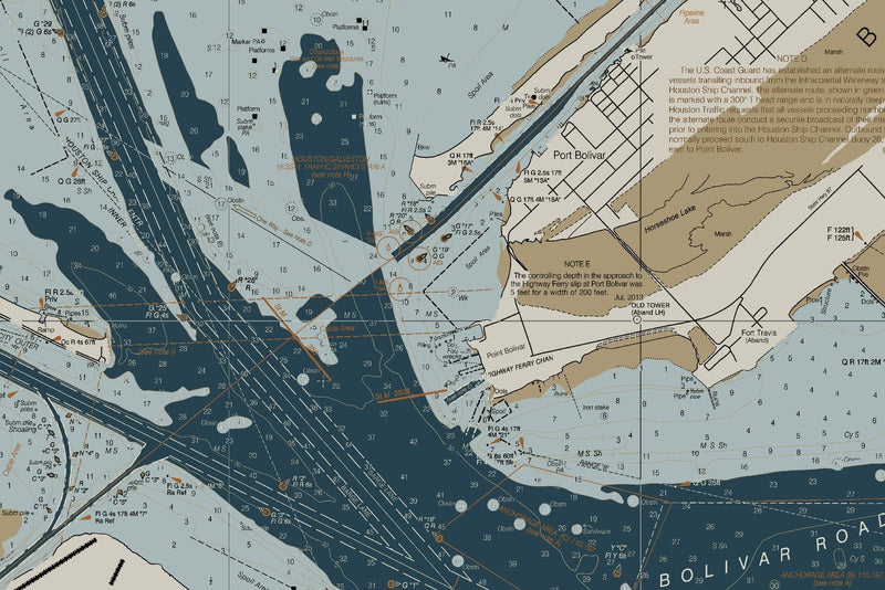 Entrance to Galveston Bay — Heritage Edition — print detail 3