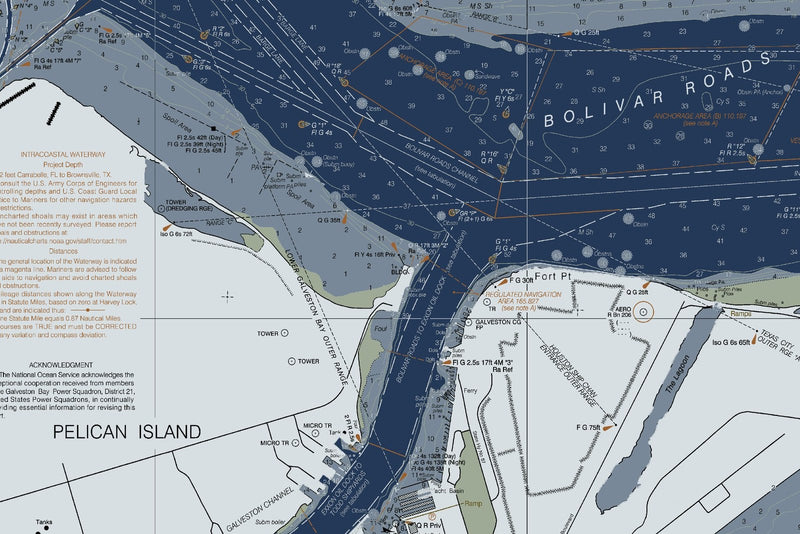 Entrance to Galveston Bay — Modern Edition — print detail 1