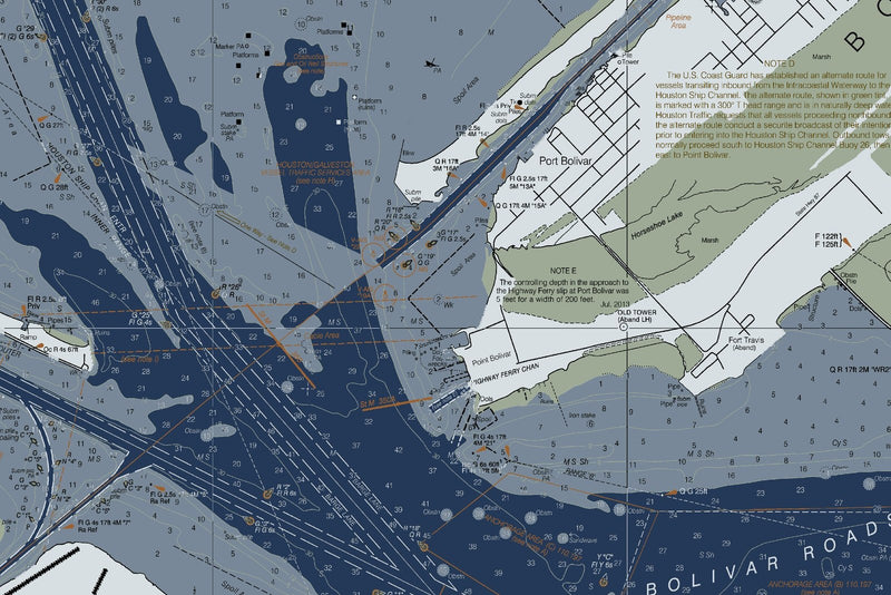 Entrance to Galveston Bay — Modern Edition — print detail 3