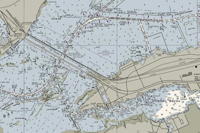 Entrance to Galveston Bay — print detail 2