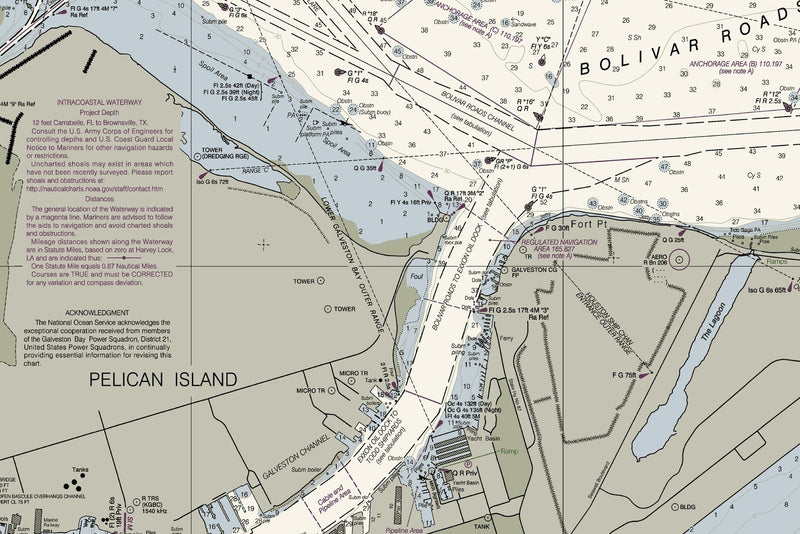 Entrance to Galveston Bay — print detail 3