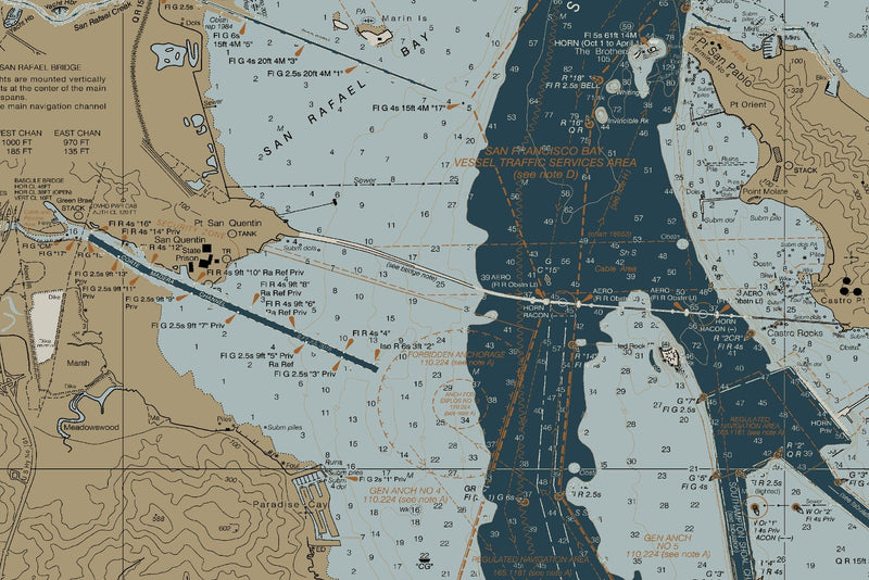 Entrance To San Francisco Bay Nautical Chart — Heritage Edition — print detail 3