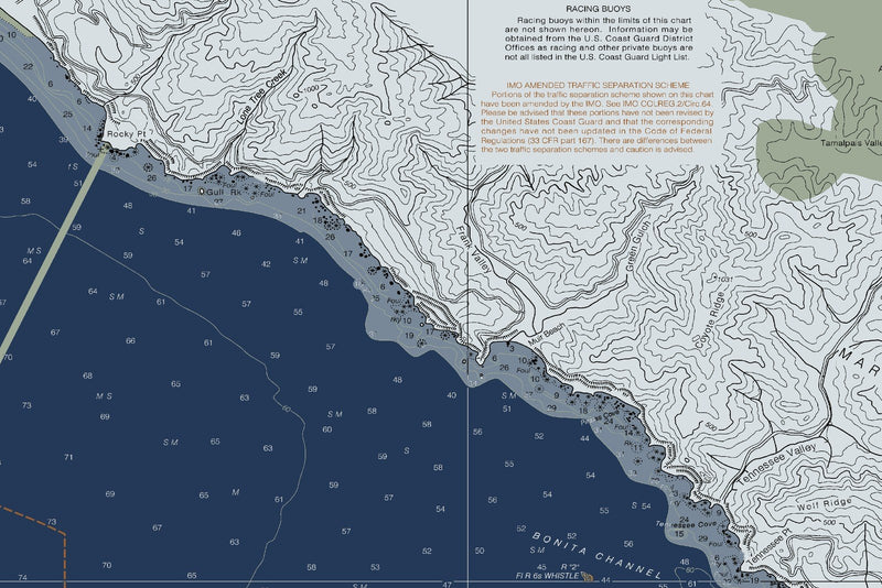 Entrance To San Francisco Bay Nautical Chart — Modern Edition — print detail 1