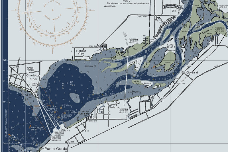 Estero Bay to Lemon Bay Nautical Chart - Ft Myers, Sanibel & Punta Gorda — Modern Edition — print detail 1