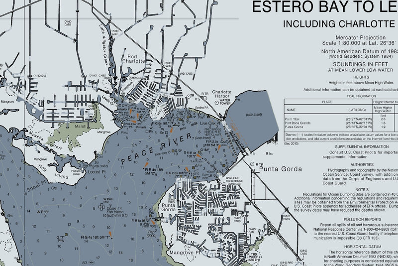 Estero Bay to Lemon Bay Nautical Chart - Ft Myers, Sanibel & Punta Gorda — Modern Edition — print detail 2