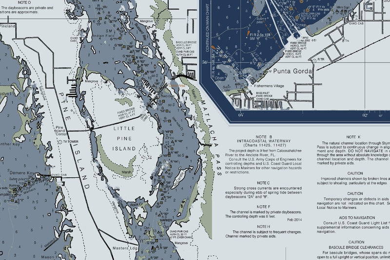 Estero Bay to Lemon Bay Nautical Chart - Ft Myers, Sanibel & Punta Gorda — Modern Edition — print detail 3
