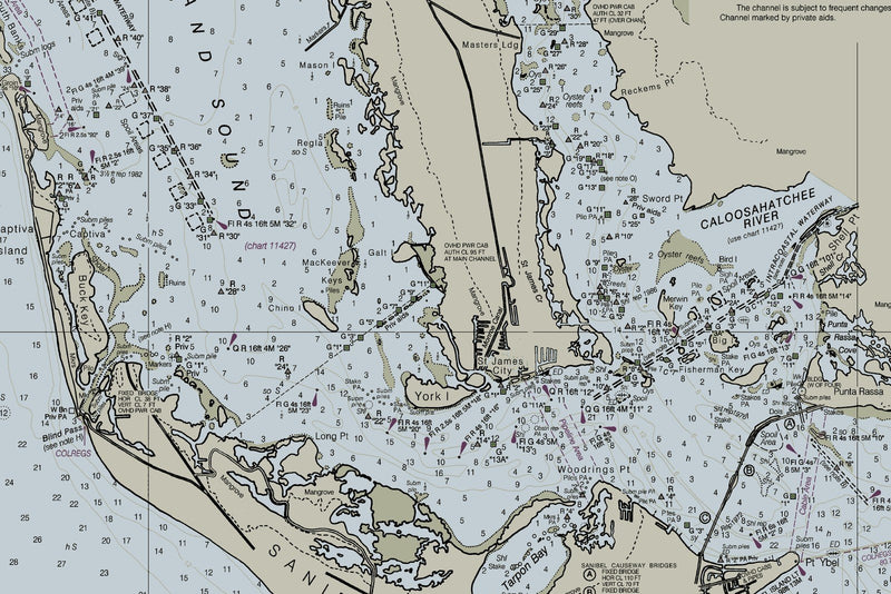 Estero Bay to Lemon Bay Nautical Chart - Ft Myers, Sanibel & Punta Gorda — print detail 3