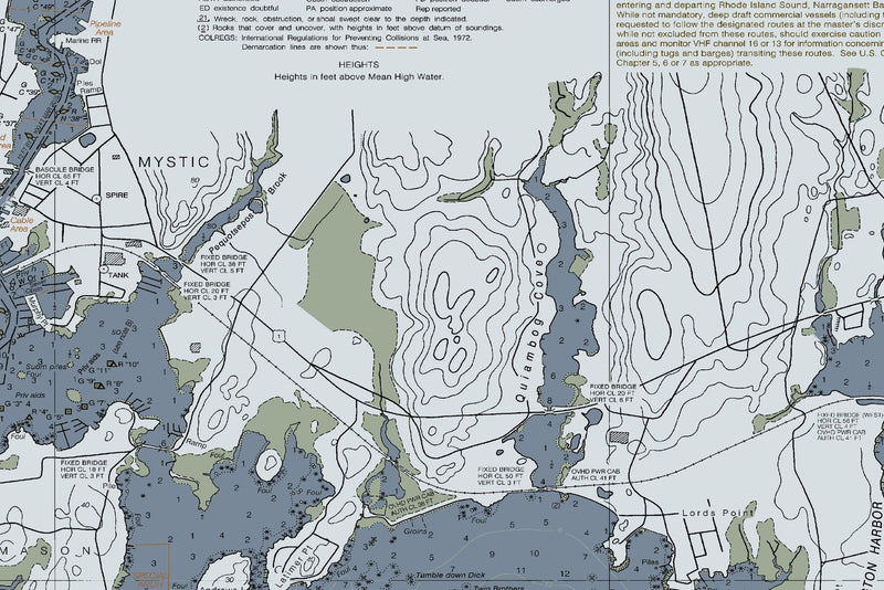 Fishers Island Sound Nautical Chart — Modern Edition — print detail 2