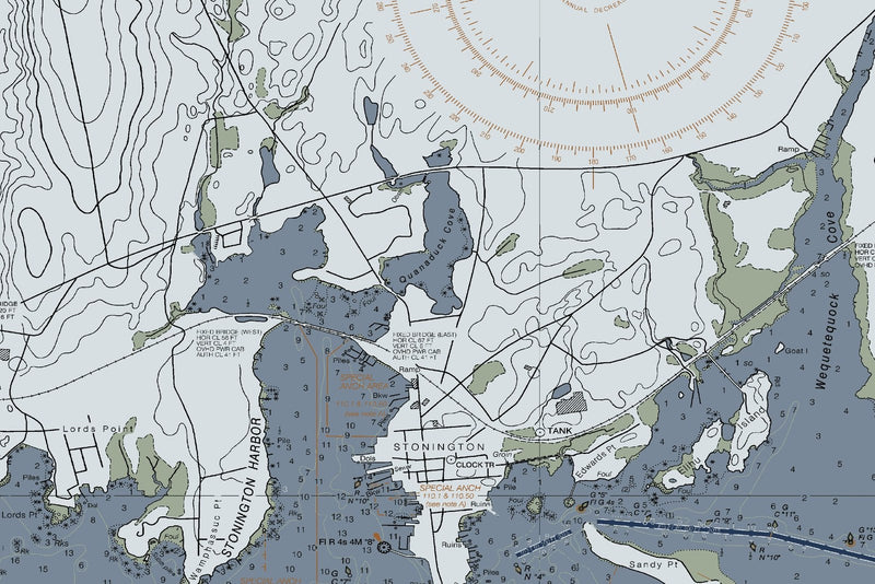 Fishers Island Sound Nautical Chart — Modern Edition — print detail 3