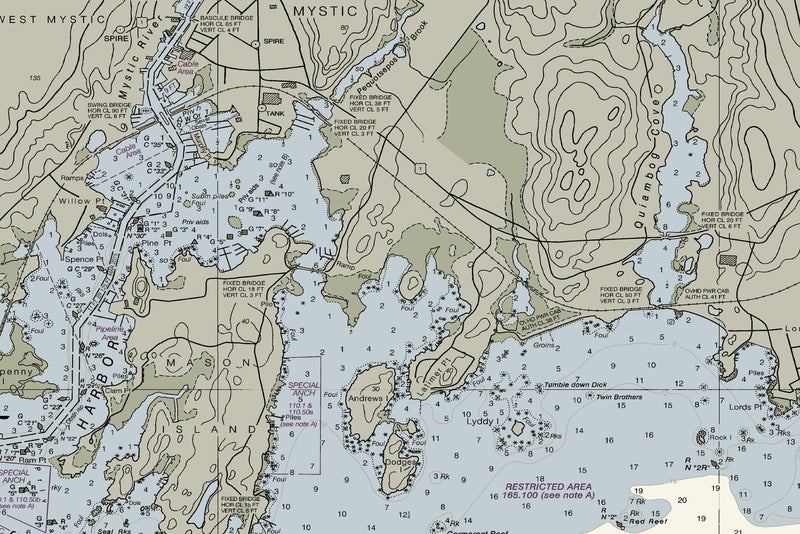 Fishers Island Sound Nautical Chart — print detail 2