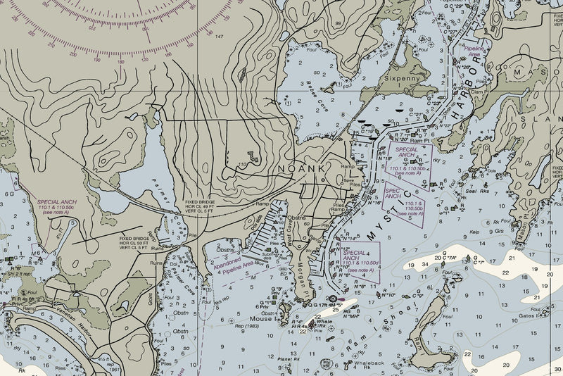 Fishers Island Sound Nautical Chart — print detail 3