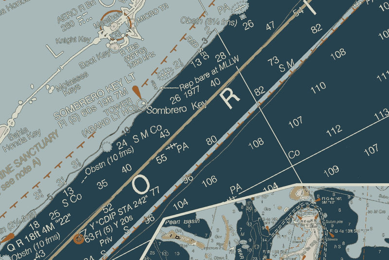 Florida Atlantic Coast 3 - Biscayne Bay to Key West — Heritage Edition — print detail 3