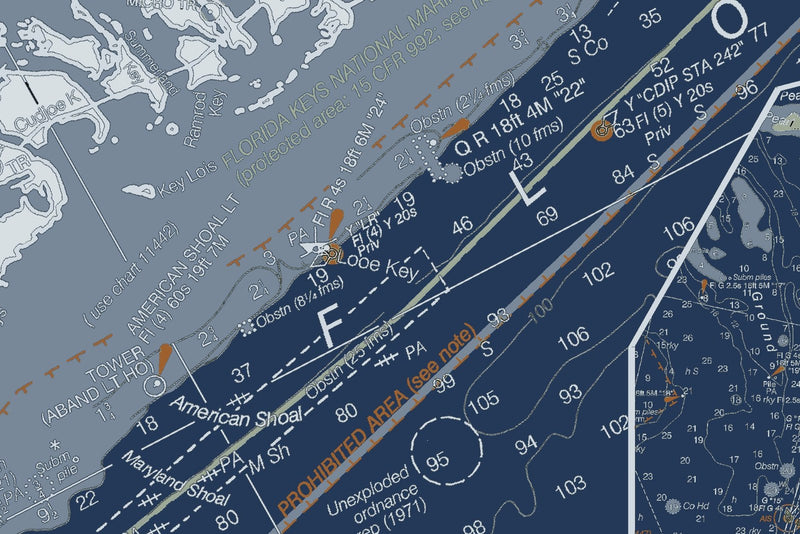 Florida Atlantic Coast 3 - Biscayne Bay to Key West — Modern Edition — print detail 3