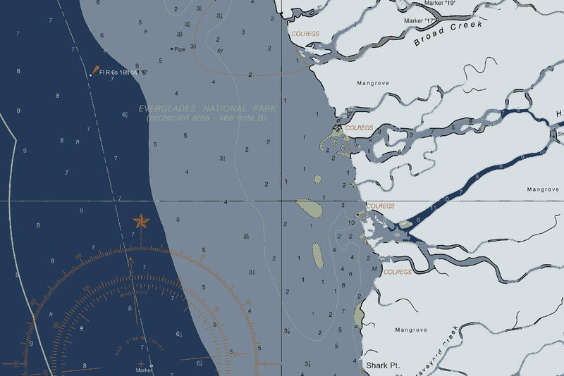 Florida Everglades Nautical Chart — Modern Edition — print detail 1