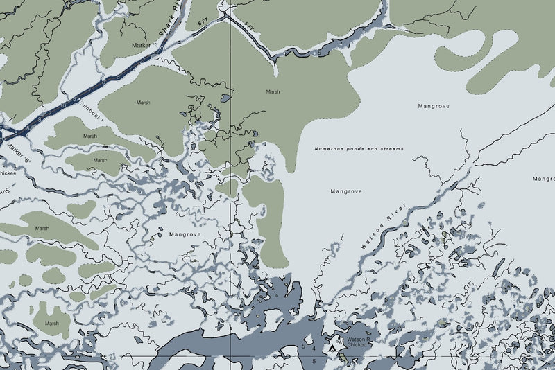 Florida Everglades Nautical Chart — Modern Edition — print detail 3