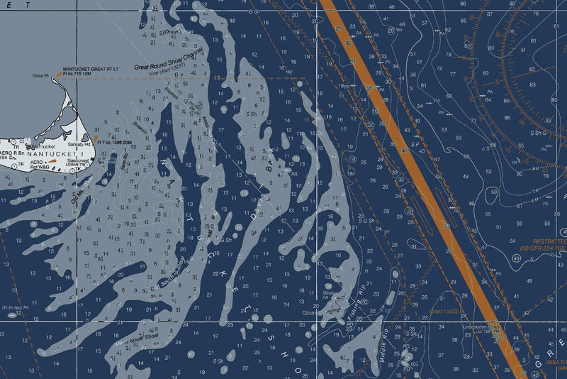 Georges Bank and Nantucket Shoals — Modern Edition — print detail 3