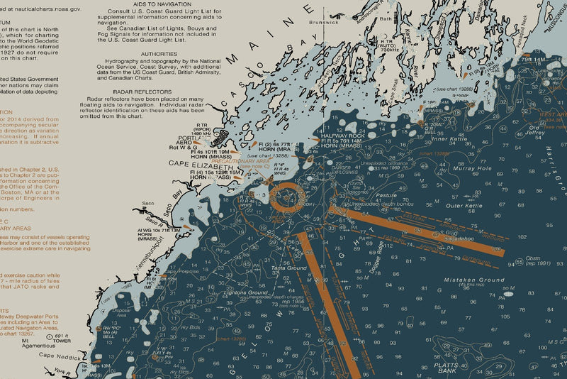 Gulf of Maine and Georges Bank — Heritage Edition — print detail 1