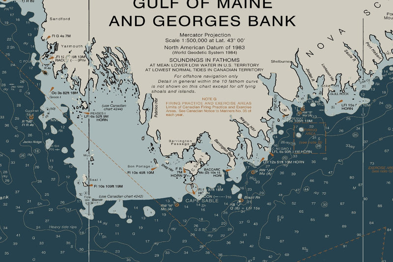 Gulf of Maine and Georges Bank — Heritage Edition — print detail 3