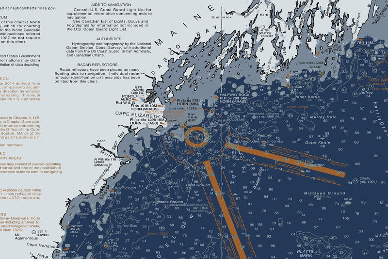 Gulf of Maine and Georges Bank — Modern Edition — print detail 1