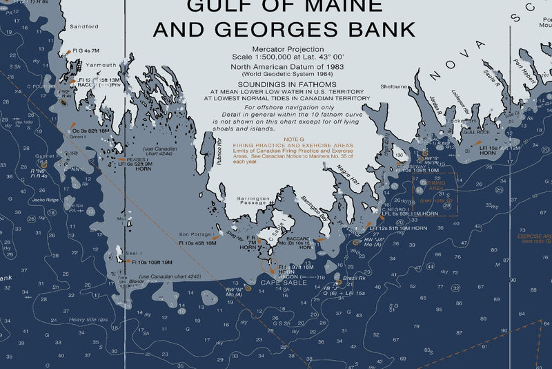 Gulf of Maine and Georges Bank — Modern Edition — print detail 2