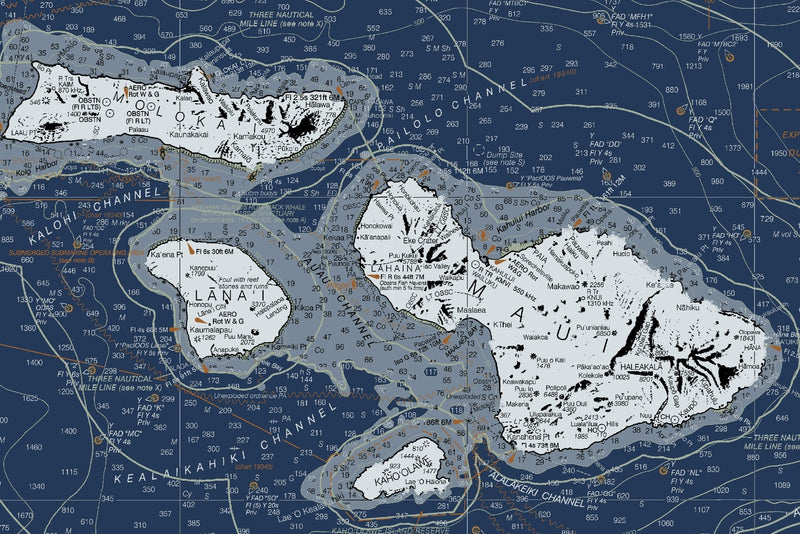 Hawaiian Islands Nautical Chart — Modern Edition — print detail 2