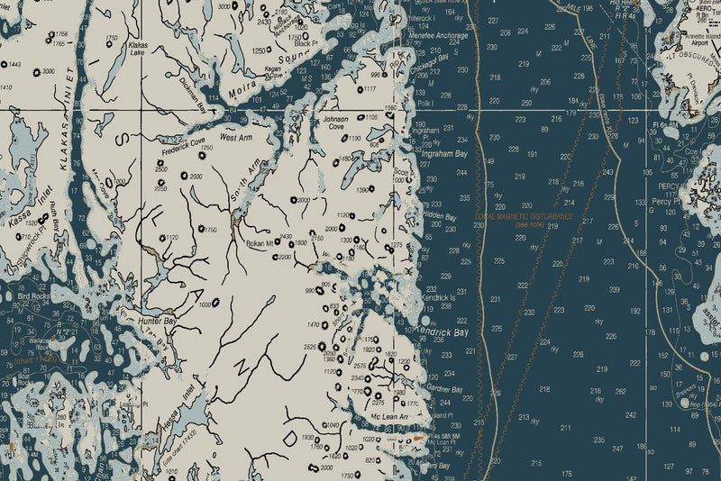 Hecate Strait to Etolin Island Including Behm and Portland Canals — Heritage Edition — print detail 1