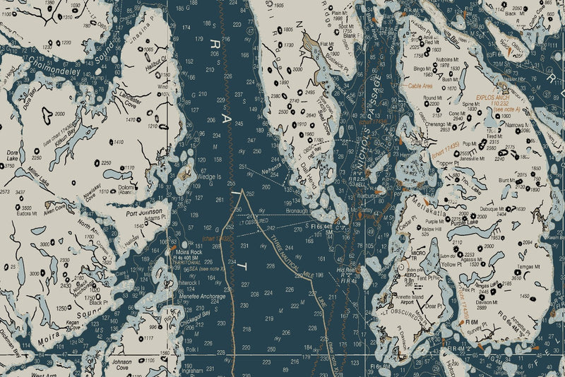 Hecate Strait to Etolin Island Including Behm and Portland Canals — Heritage Edition — print detail 2