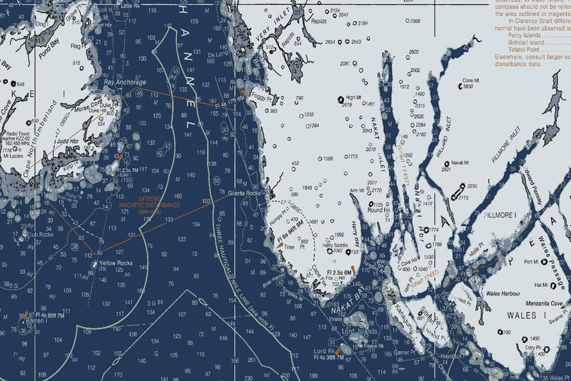 Hecate Strait to Etolin Island Including Behm and Portland Canals — Modern Edition — print detail 1
