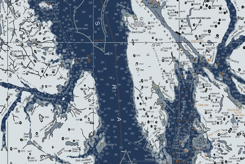 Hecate Strait to Etolin Island Including Behm and Portland Canals — Modern Edition — print detail 2