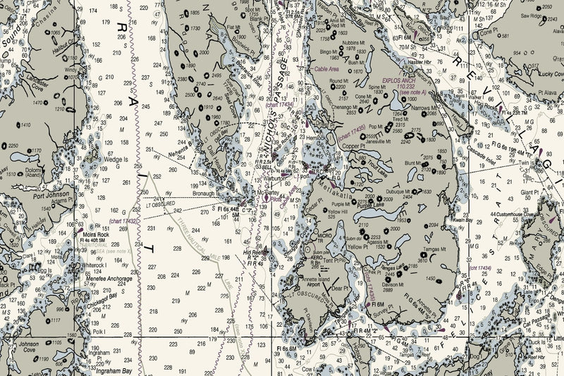 Hecate Strait to Etolin Island Including Behm and Portland Canals — print detail 2