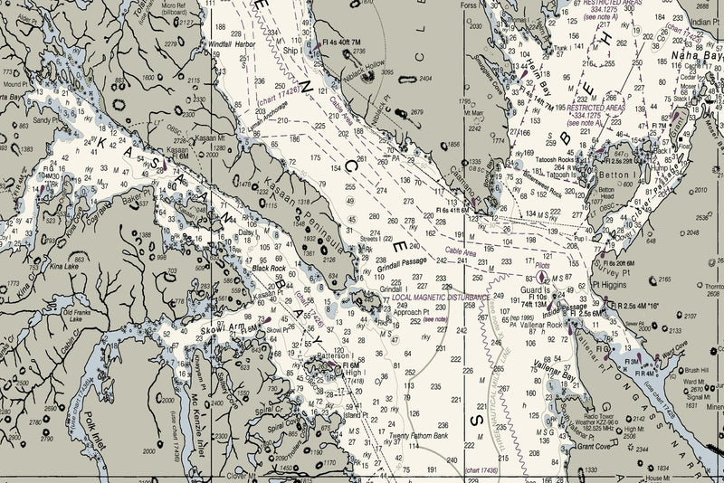 Hecate Strait to Etolin Island Including Behm and Portland Canals — print detail 3
