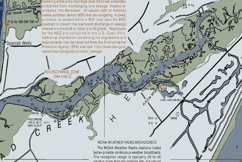 Hilton Head Island Nautical Chart — Modern Edition — print detail 2