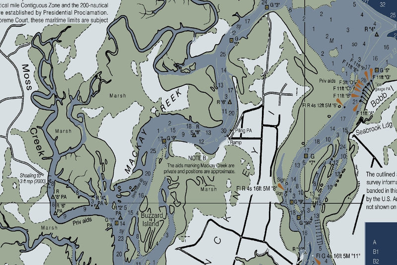 Hilton Head Island Nautical Chart — Modern Edition — print detail 3