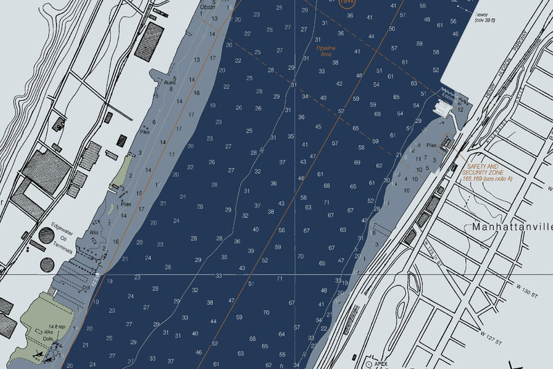 Hudson River - Days Pt To George Washington Bridge Nautical Chart — Modern Edition — print detail 2