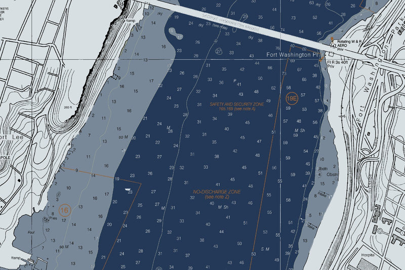 Hudson River - Days Pt To George Washington Bridge Nautical Chart — Modern Edition — print detail 3