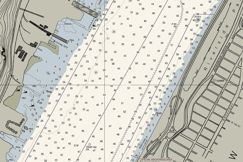 Hudson River - Days Pt To George Washington Bridge Nautical Chart — print detail 2
