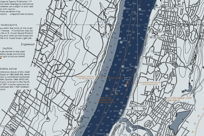 Hudson River - New York To Wappinger Creek Nautical Chart — Modern Edition — print detail 3