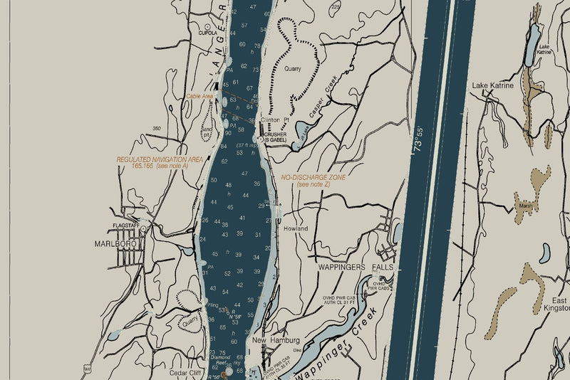 Hudson River - Wappinger Creek To Hudson Nautical Chart — Heritage Edition — print detail 1