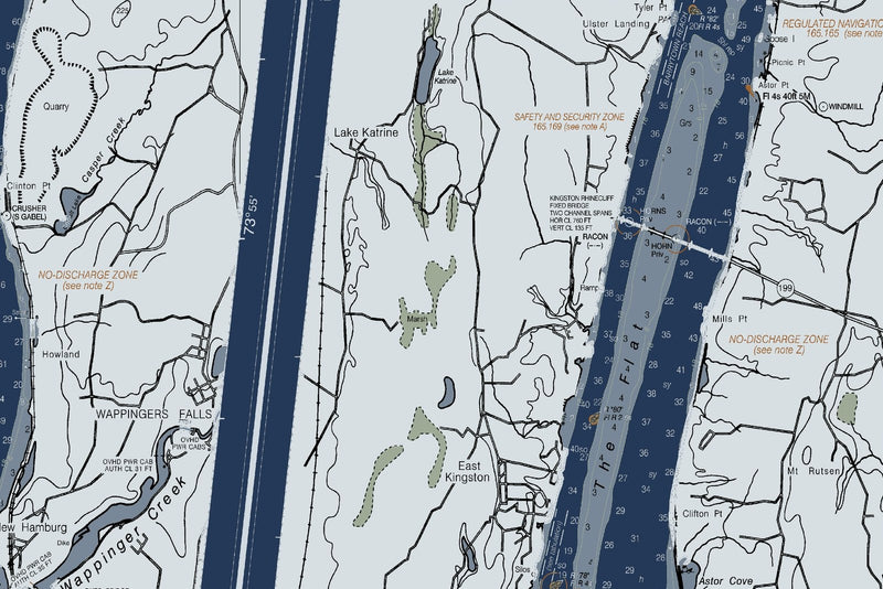 Hudson River - Wappinger Creek To Hudson Nautical Chart — Modern Edition — print detail 2