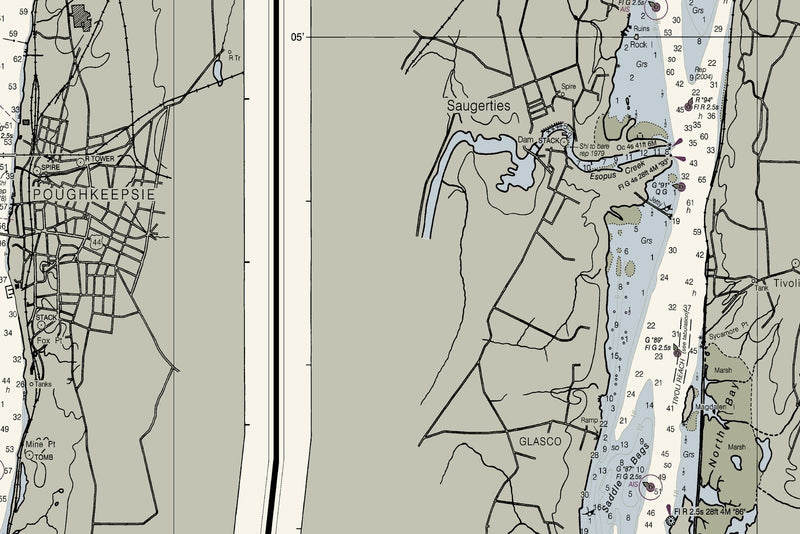 Hudson River - Wappinger Creek To Hudson Nautical Chart — print detail 1