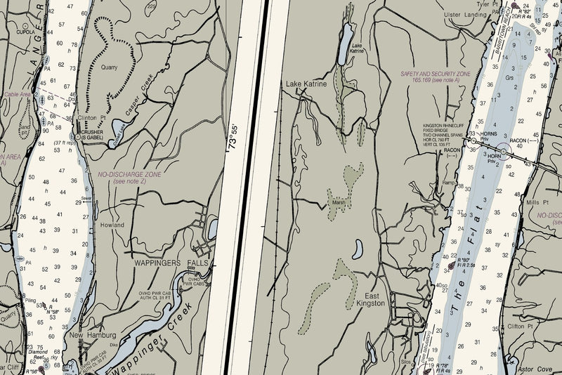 Hudson River - Wappinger Creek To Hudson Nautical Chart — print detail 2