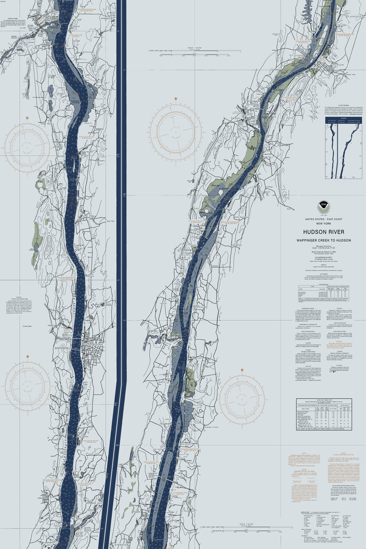 Hudson River - Wappinger Creek To Hudson Nautical Chart — Modern Edition