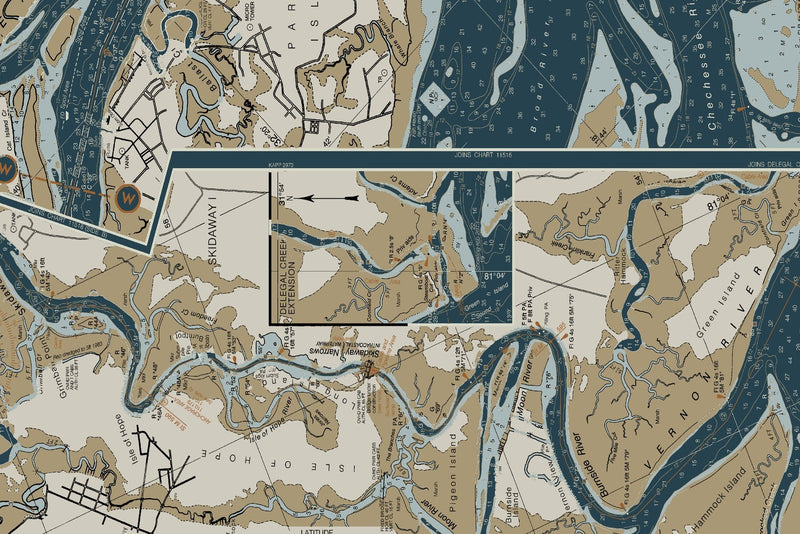 Intracoastal Waterway Beaufort River to St. Simons Sound — Heritage Edition — print detail 3