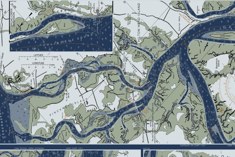Intracoastal Waterway Beaufort River to St. Simons Sound — Modern Edition — print detail 2