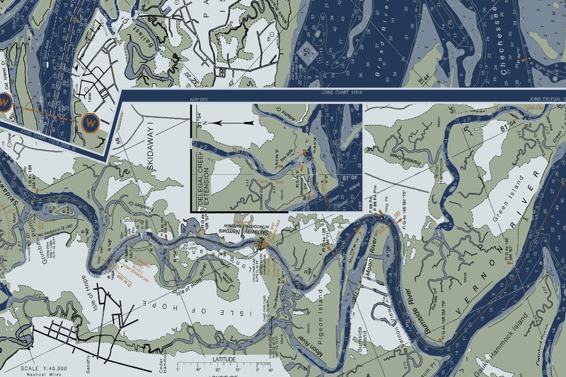 Intracoastal Waterway Beaufort River to St. Simons Sound — Modern Edition — print detail 3
