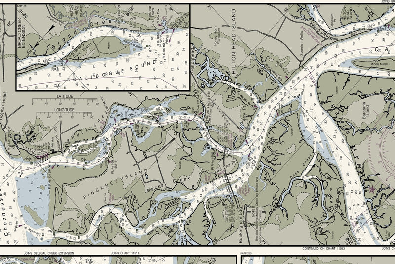 Intracoastal Waterway Beaufort River to St. Simons Sound — print detail 2