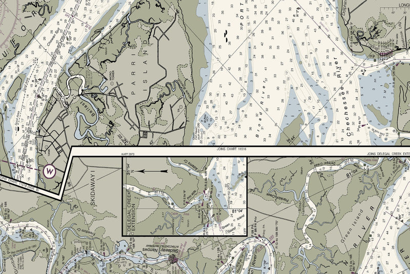 Intracoastal Waterway Beaufort River to St. Simons Sound — print detail 3
