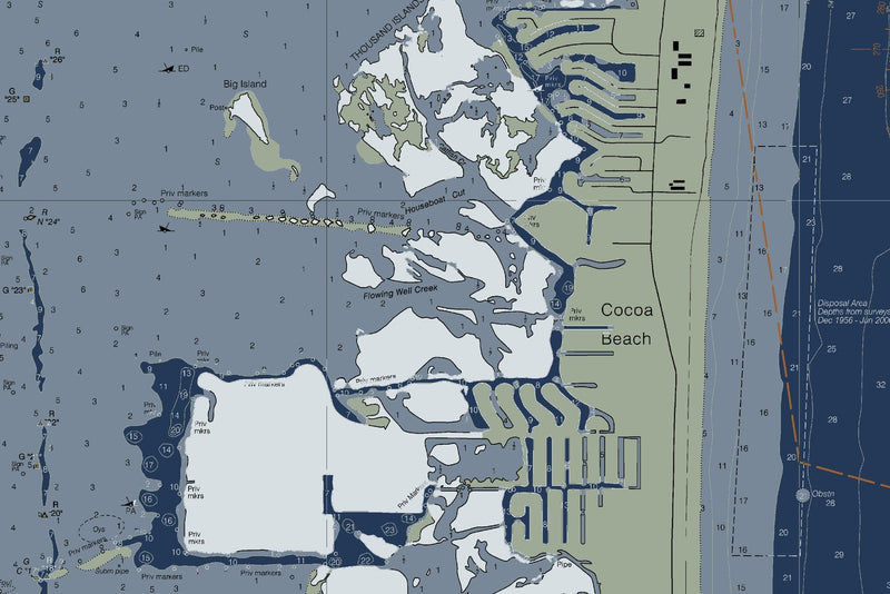 Intracoastal Waterway New Smyrna Beach to Haulover Canal — Modern Edition — print detail 3